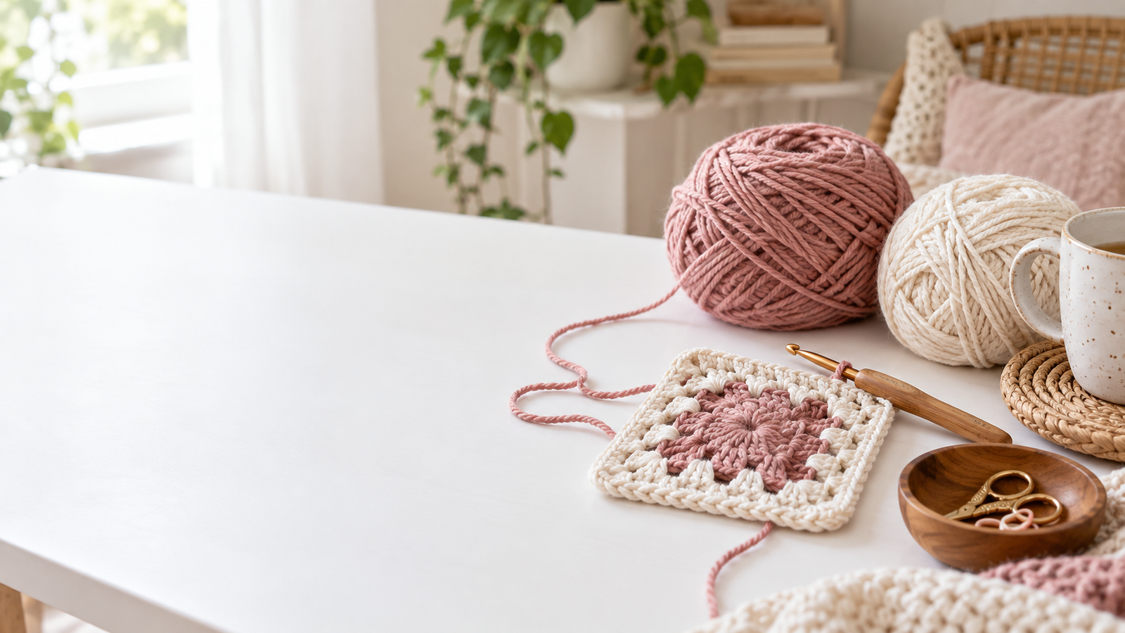 Beginner crochet yarn and hook