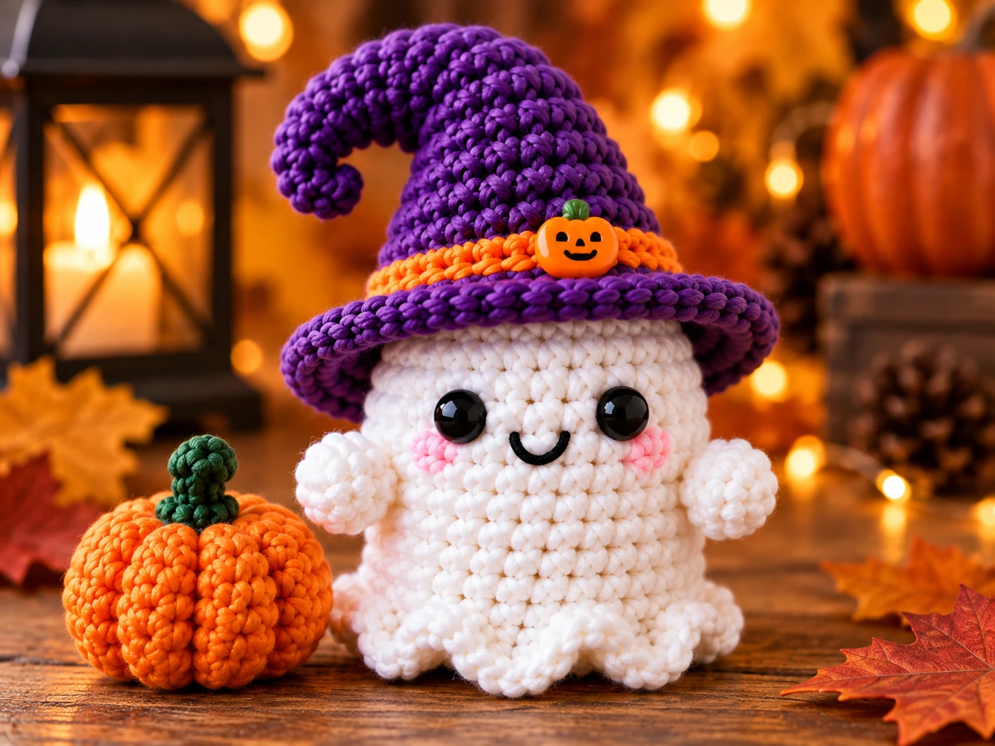 Easy No-Sew Witch Ghost Crochet Pattern – Mini Halloween Amigurumi