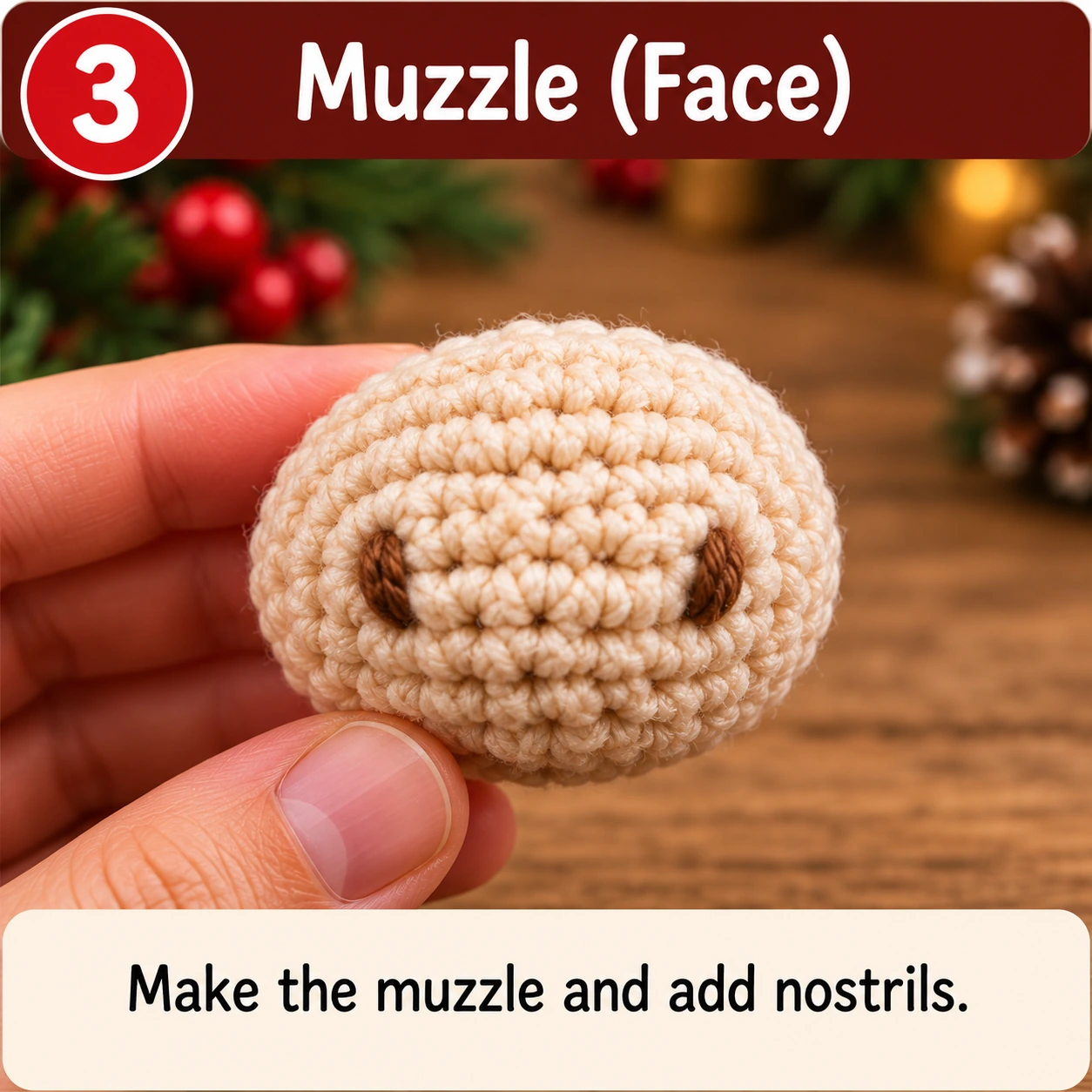 Crochet moose muzzle step by step