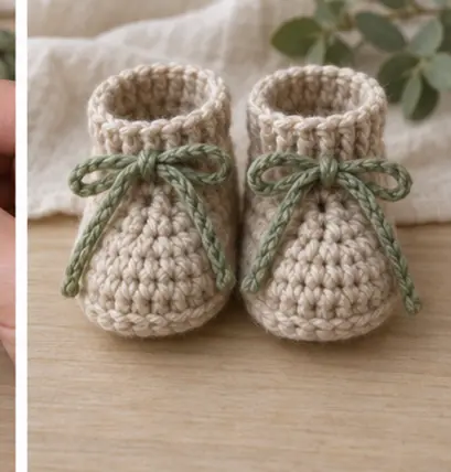 Crochet baby booties