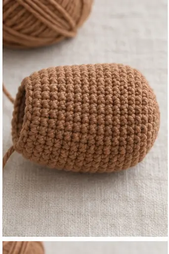 Long brown crochet body with broad underside