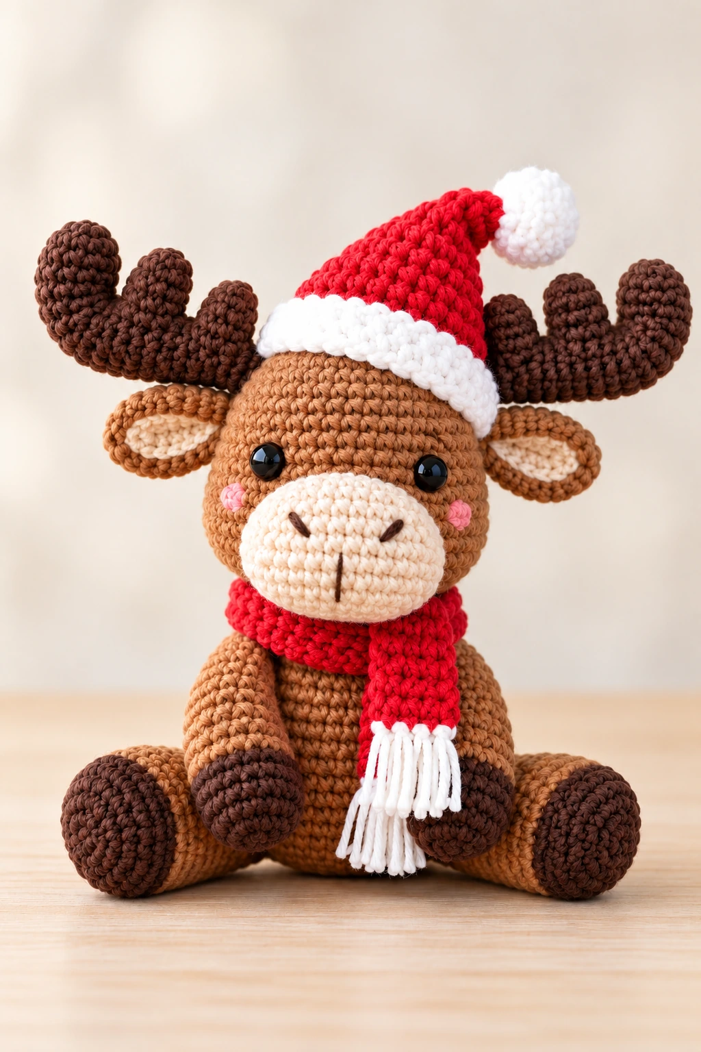 Free Crochet Christmas Moose Pattern for Beginners