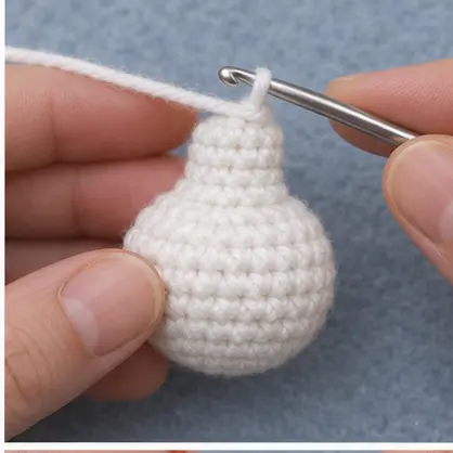Crochet snowman neck narrowing before the head