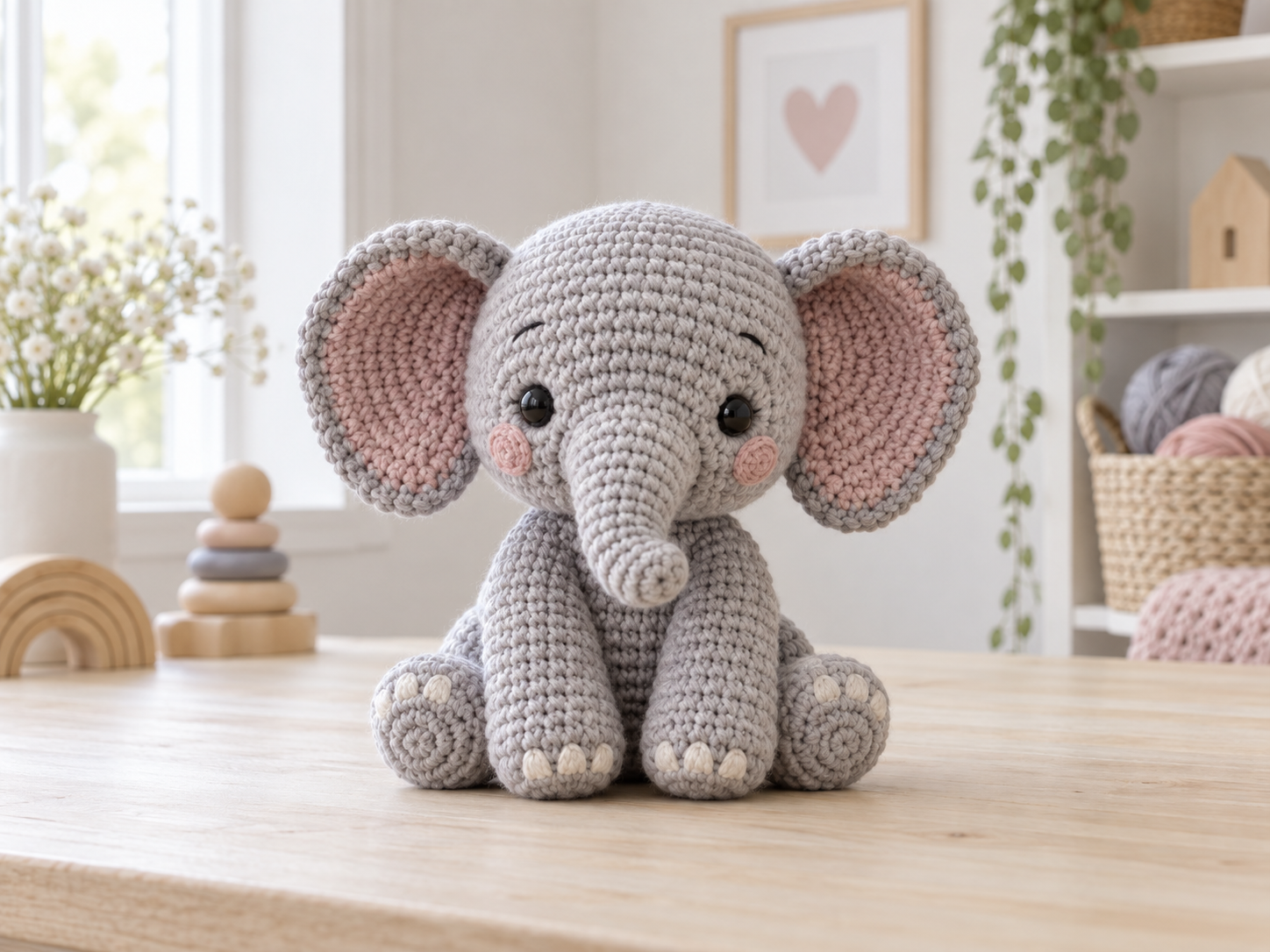 Crochet elephant amigurumi