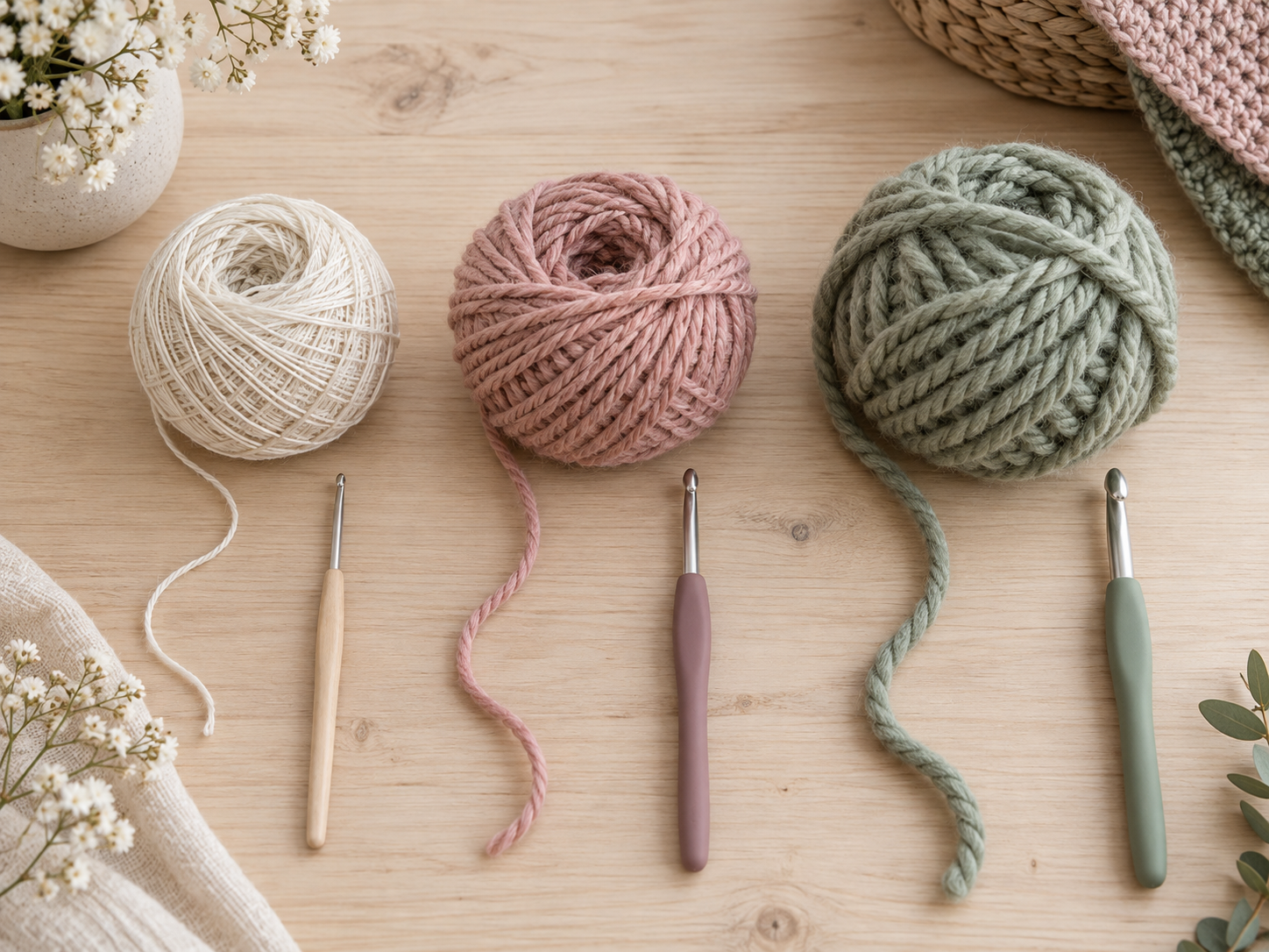 Yarn and hook sizes for crochet gifts