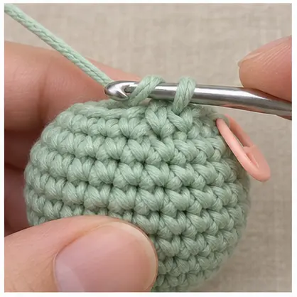 Yarn pulled through two front loops during an invisible decrease