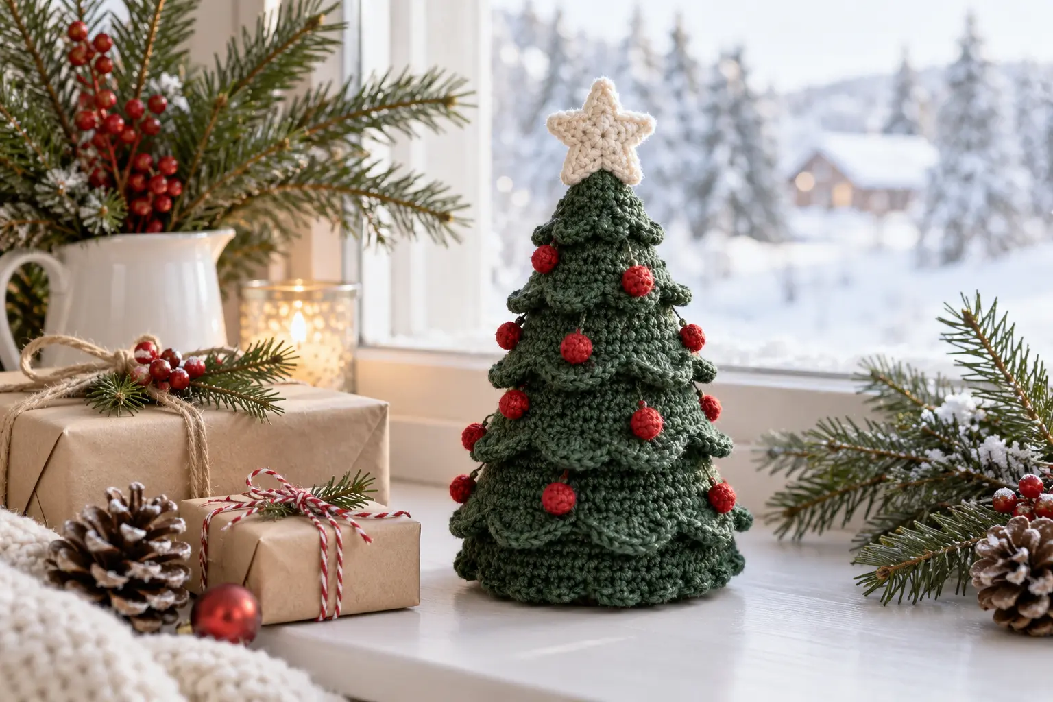 Mini crochet Christmas tree