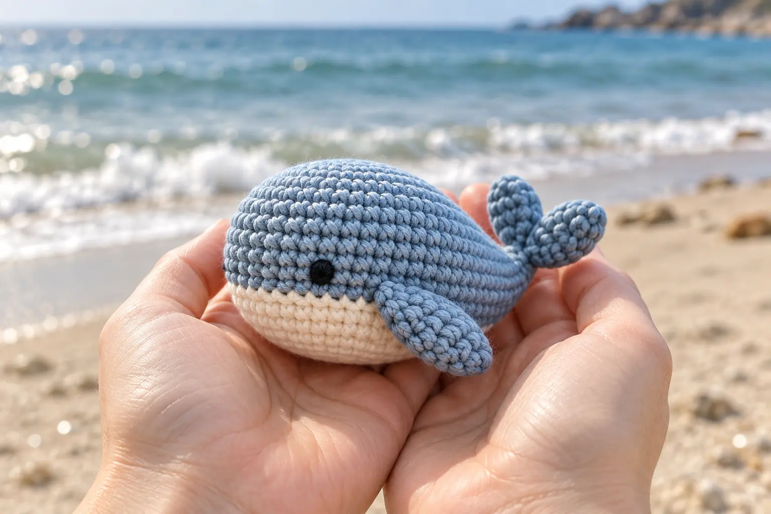Mini crochet whale