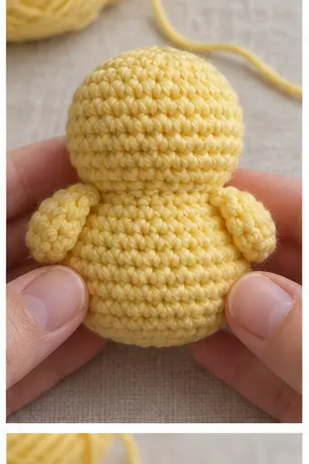 Stuffing and shaping the one-piece crochet duck body