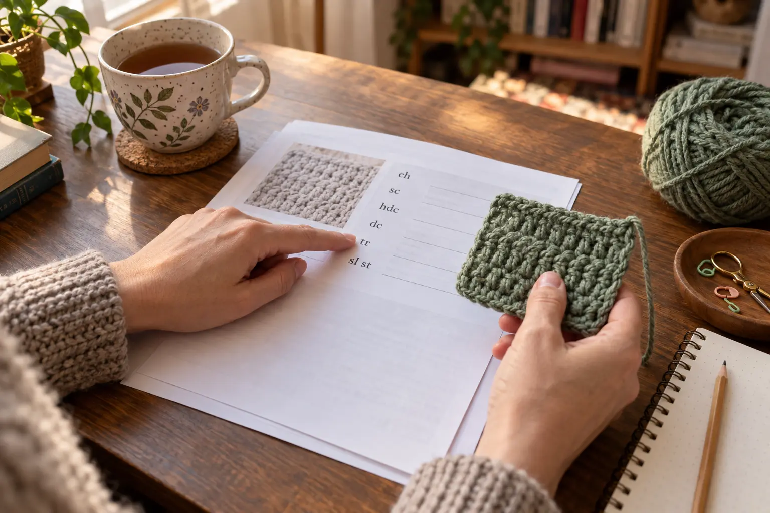 Crochet pattern and yarn