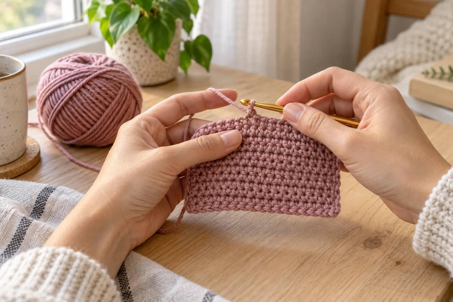 Single crochet stitch practice