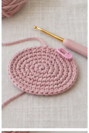 Flat circular base for a crochet blobfish body