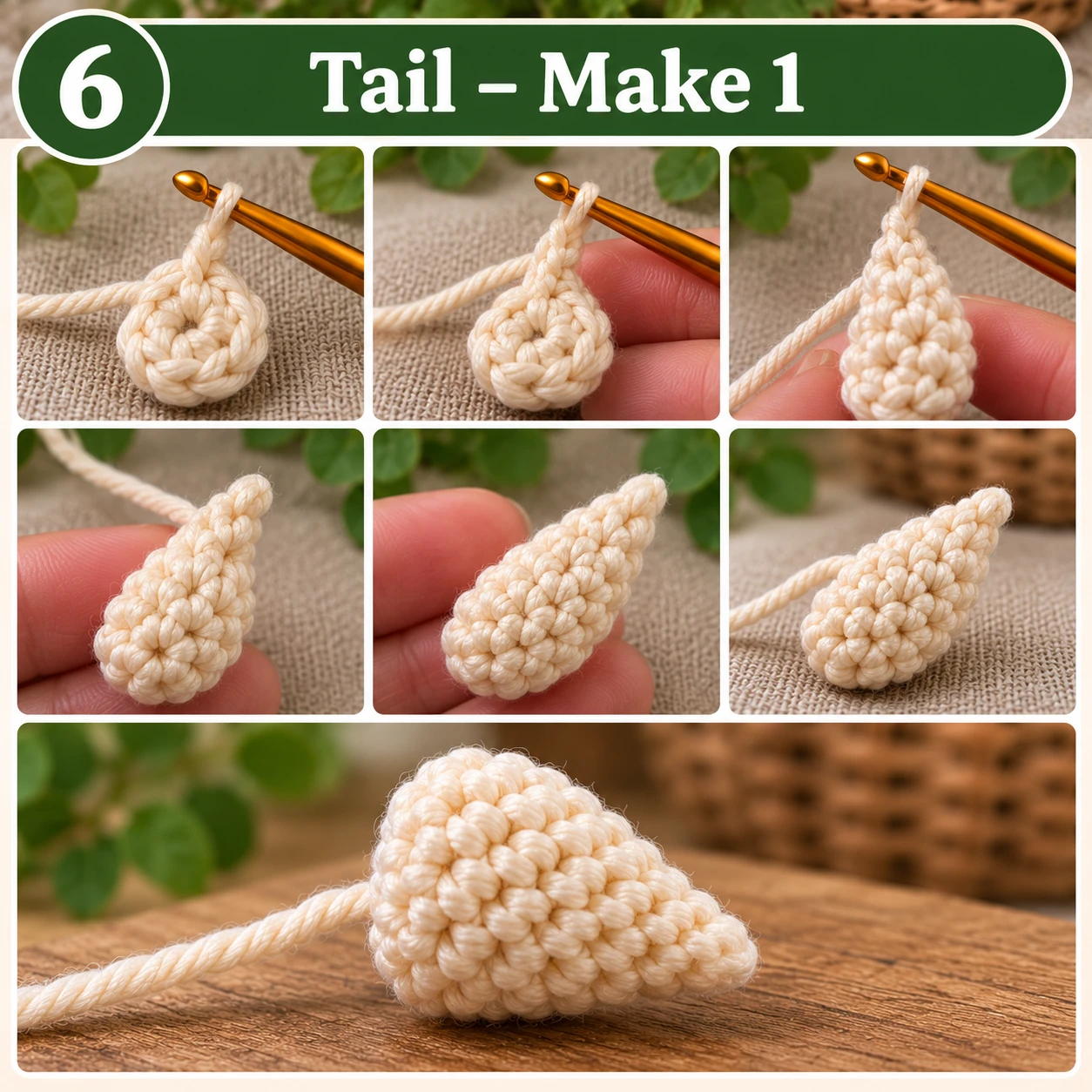 Crochet turtle tail step by step make one