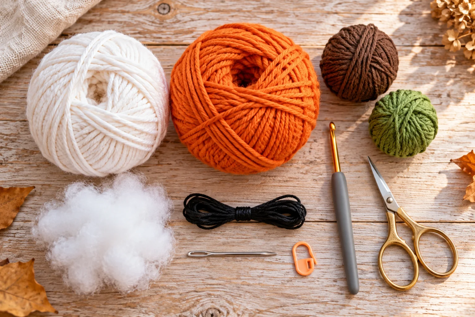 Crochet ghost in a pumpkin: materials