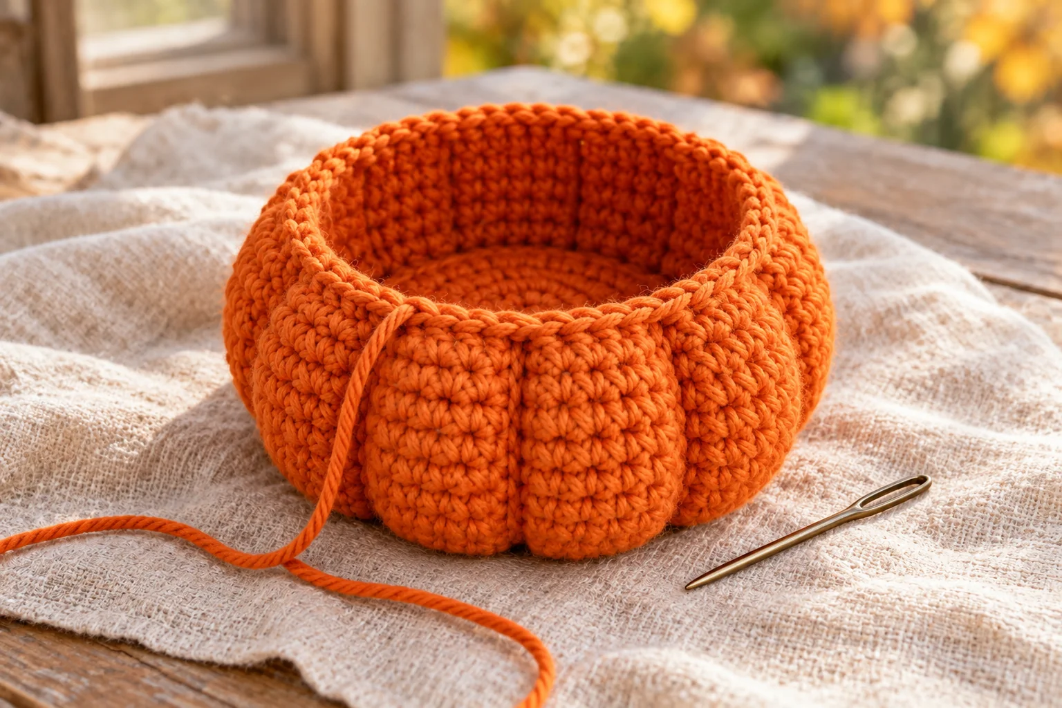 Crochet ghost in a pumpkin: pumpkin ribs