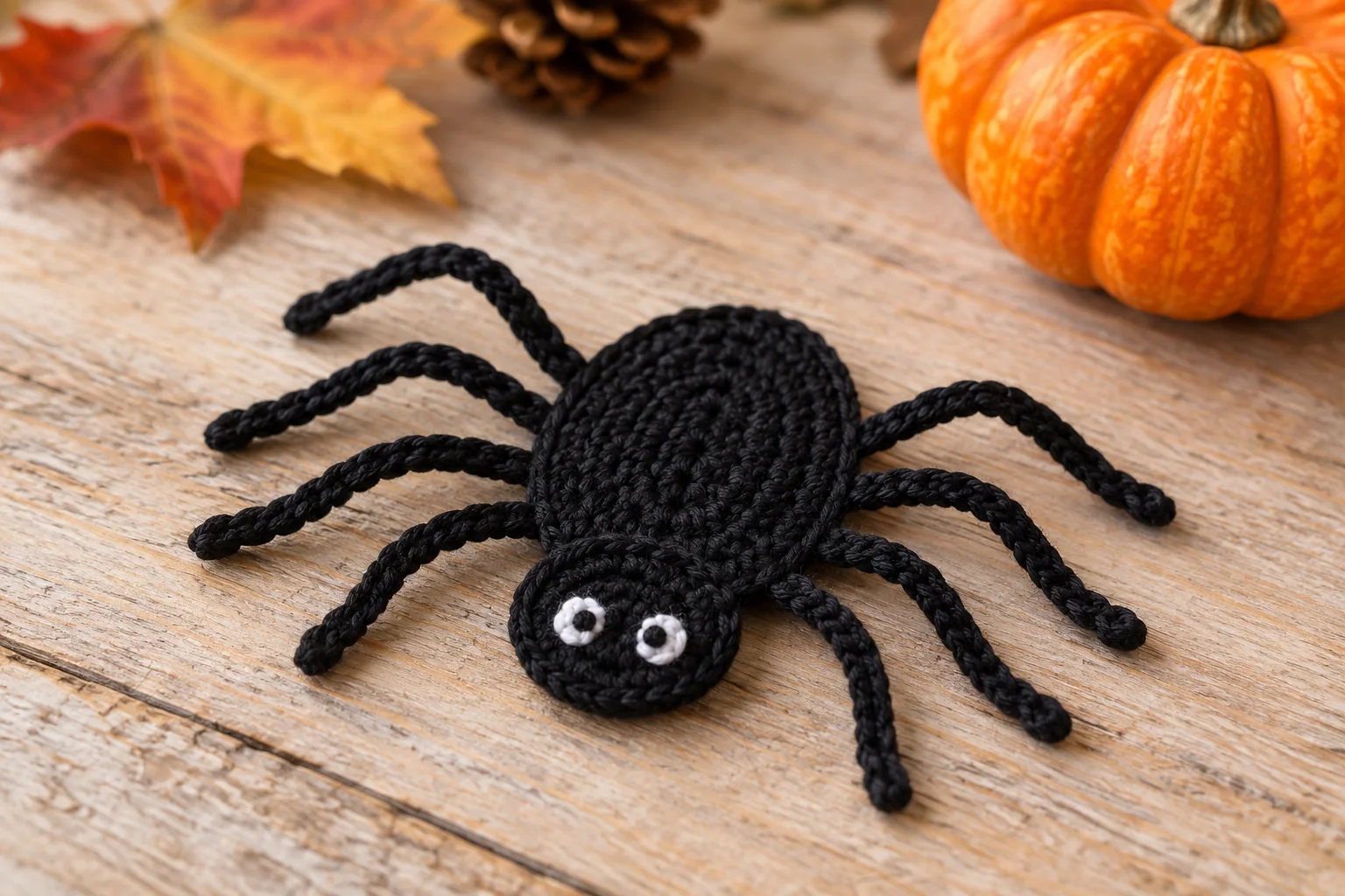 Crochet Halloween Spider Appliqué – Free Easy Crochet Pattern