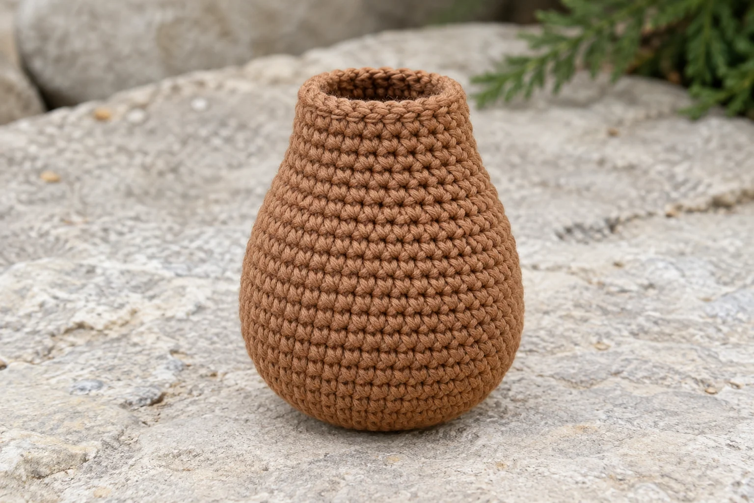 Stuffed caramel crochet gingerbread bear body with open neck