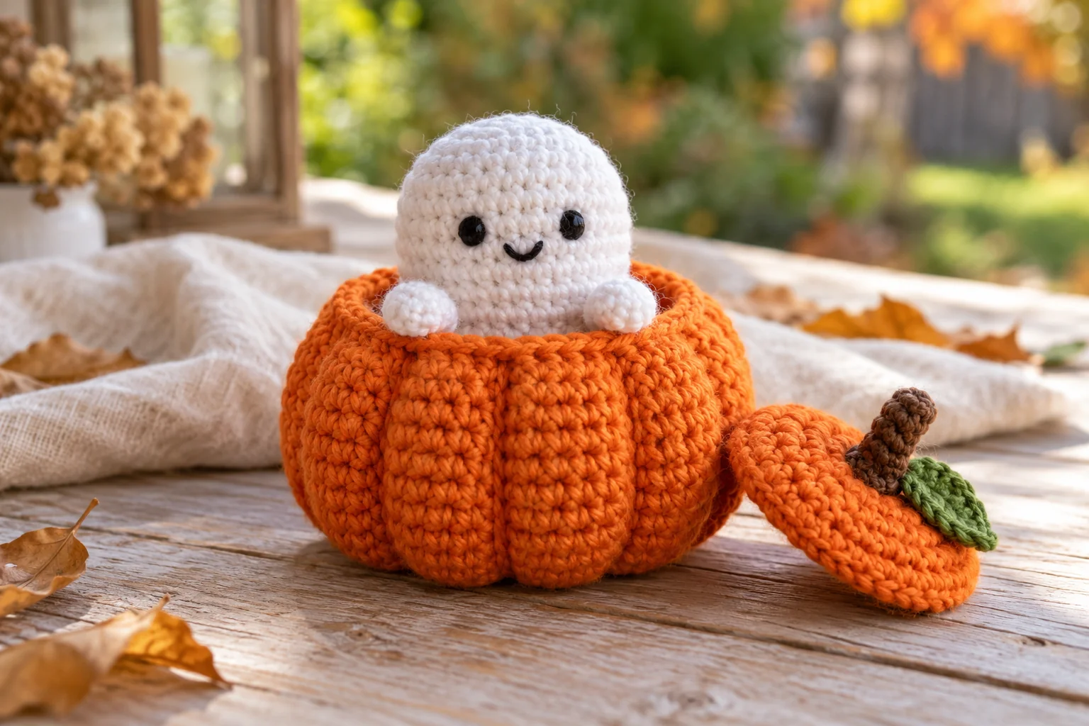 Crochet Ghost in a Pumpkin – Free Halloween Amigurumi Pattern