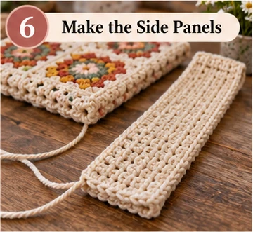 Cream crochet side panel