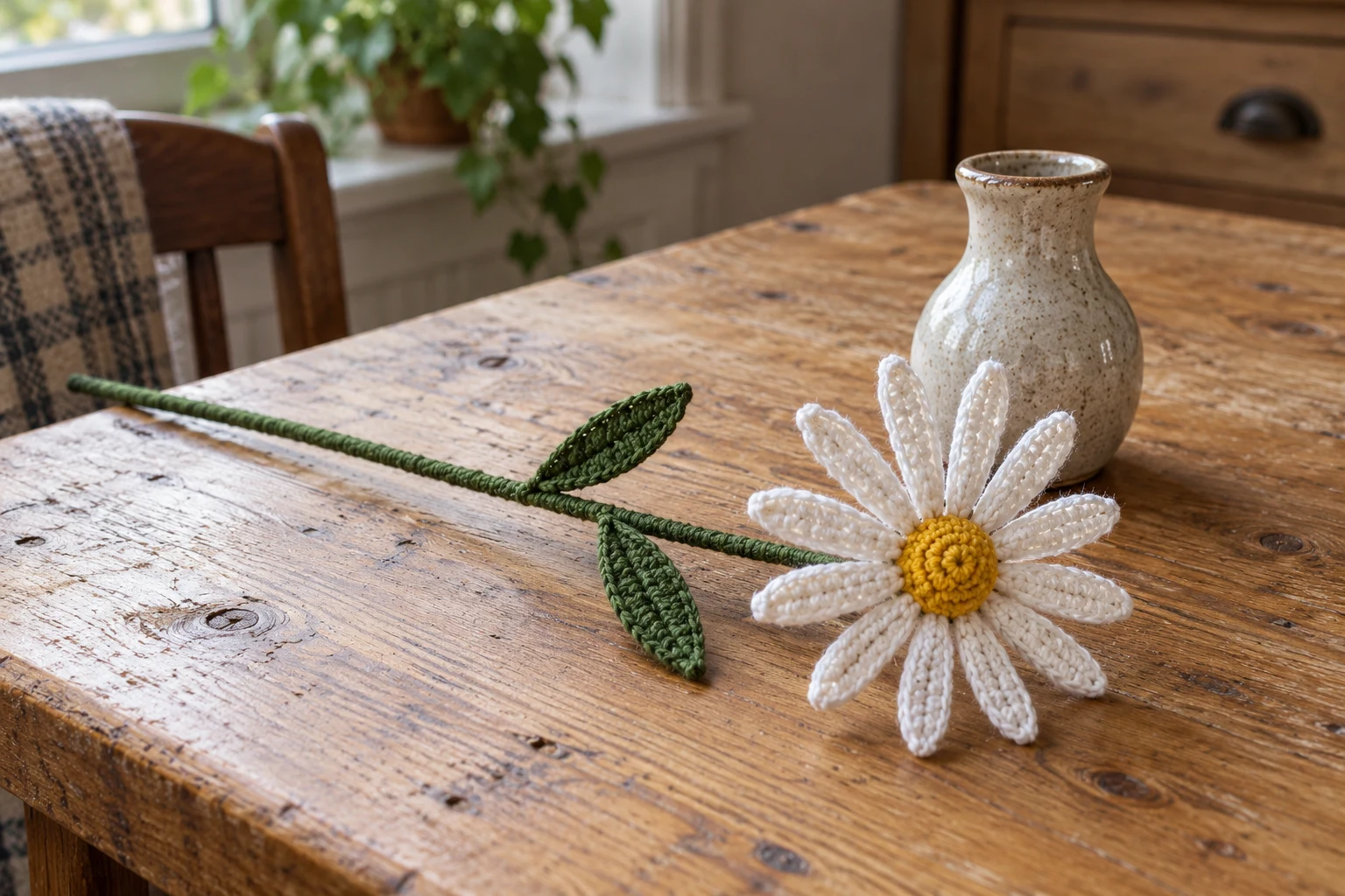 Crochet Daisy Flower Pattern with a Separate Center